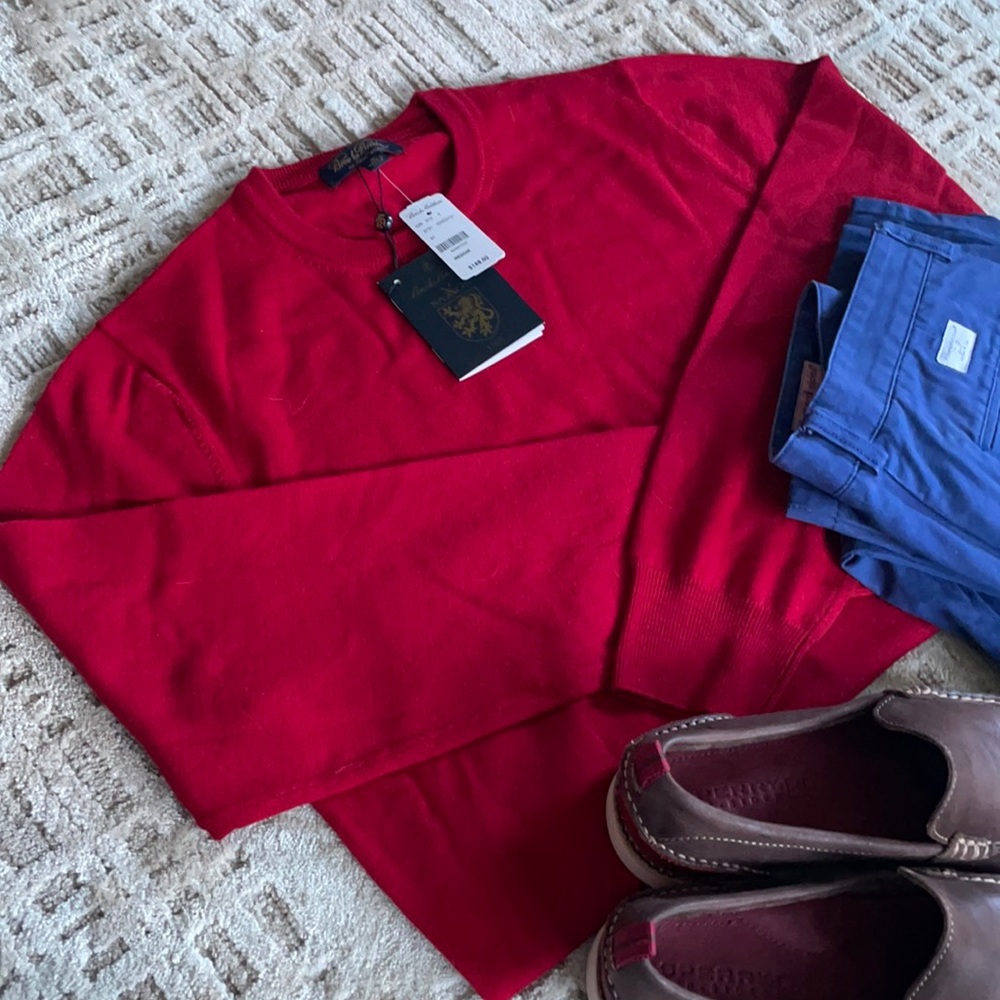 Brooks Brother Saxon Wool Red Sweater M